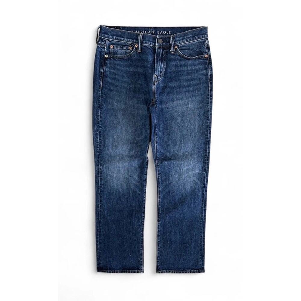 American Eagle Men’s Blue Denim Jeans Flex Straight Leg 30x32